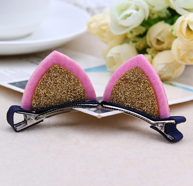 Lot Girls Barrettes Cute Cat Ears Hair Clip Kids Safety Headband Hairpin For Kids Hair Accessories — back view