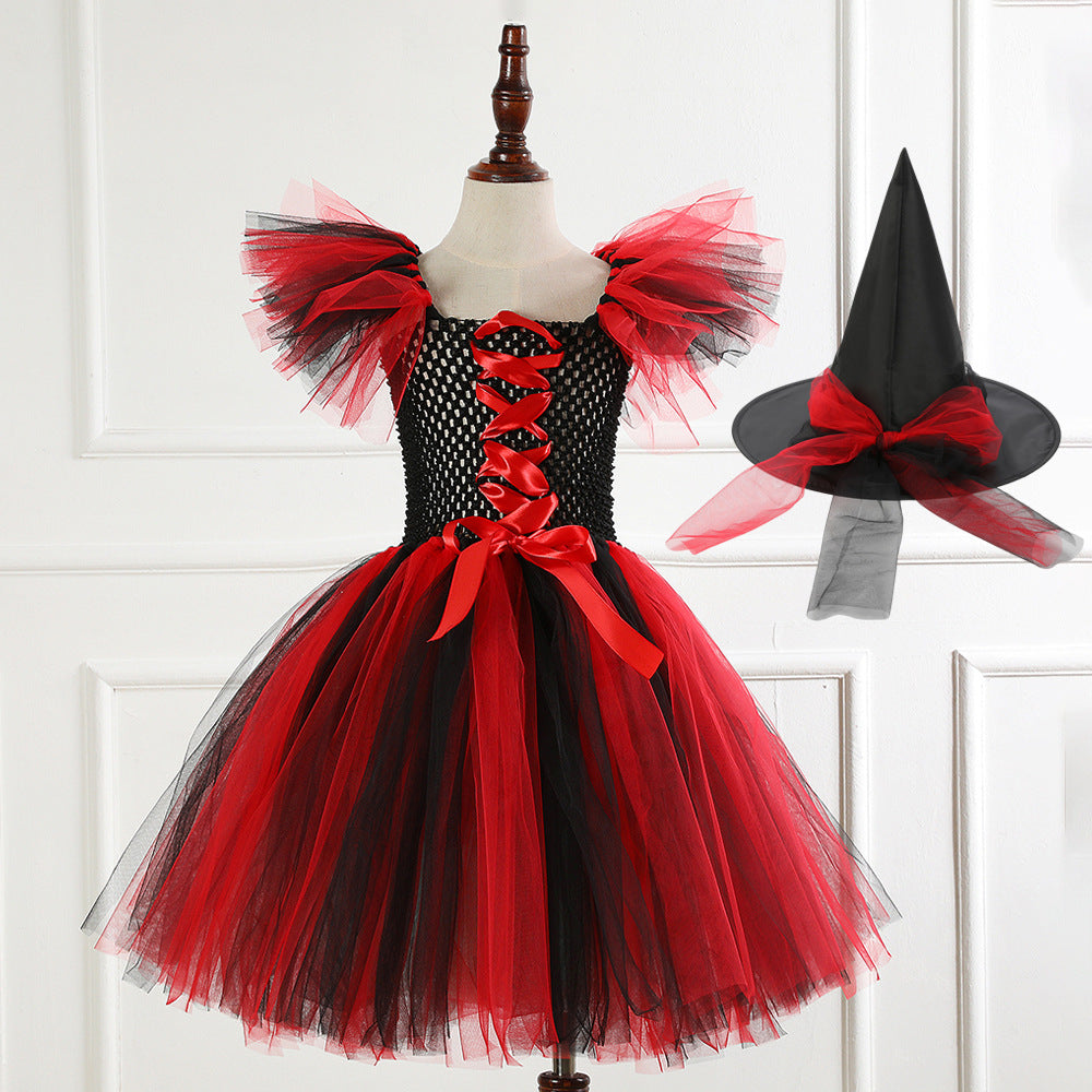 Halloween Girls' Clothing Pettiskirt Cosplay Performance Skirt Suit — detail