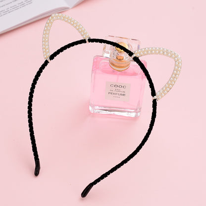 Cute Handmade Diamond Little Devil Cat Ear Headband — side view