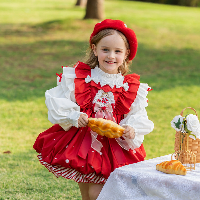 Girl's Red Lolita Cartoon Mushroom Dress | Magic Stories