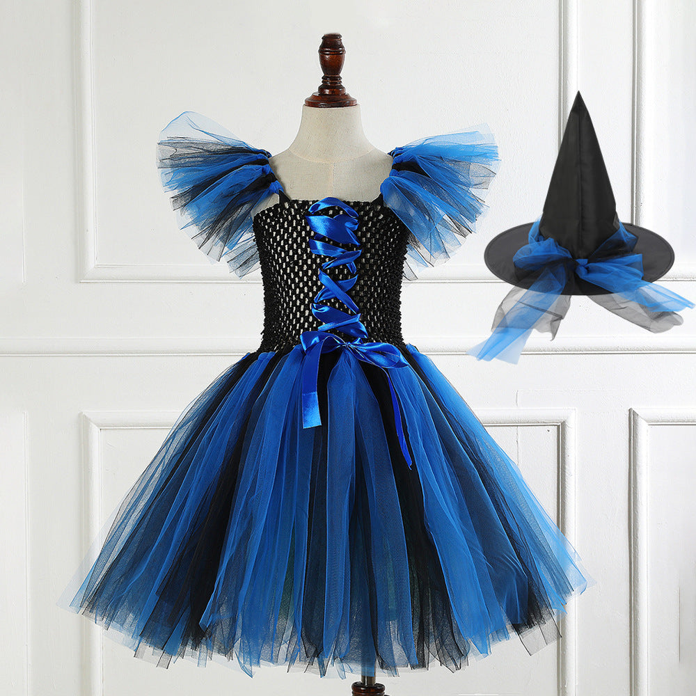 Halloween Girls' Clothing Pettiskirt Cosplay Performance Skirt Suit — back view