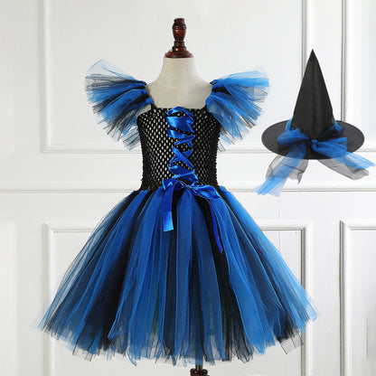 Halloween Girls' Clothing Pettiskirt Cosplay Performance Skirt Suit — back view
