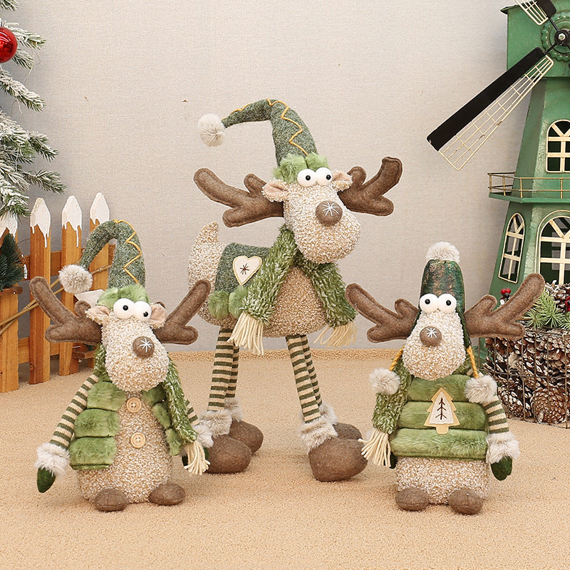 Green Fabric Long-nosed Reindeer Plush | Magic Stories