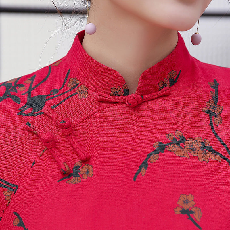 Chinese style cheongsam dress — side view