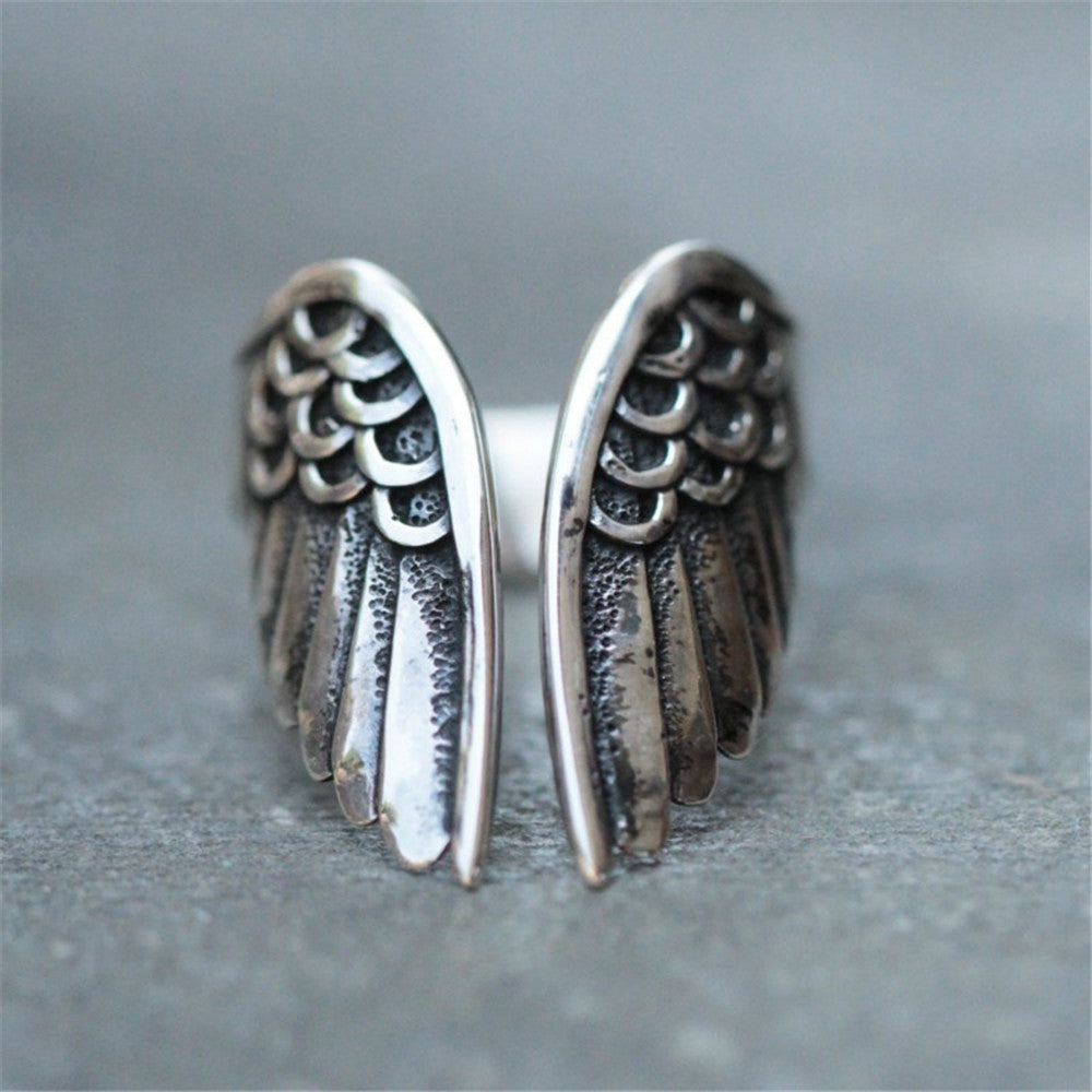 Angel wings ring black angel wings — packaging