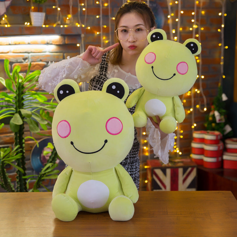 Little frog doll plush toy — side view