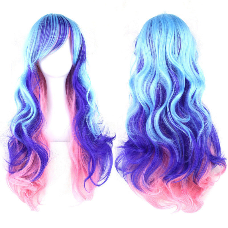 Colorful Cosplay Wig For Dance Parties — side view