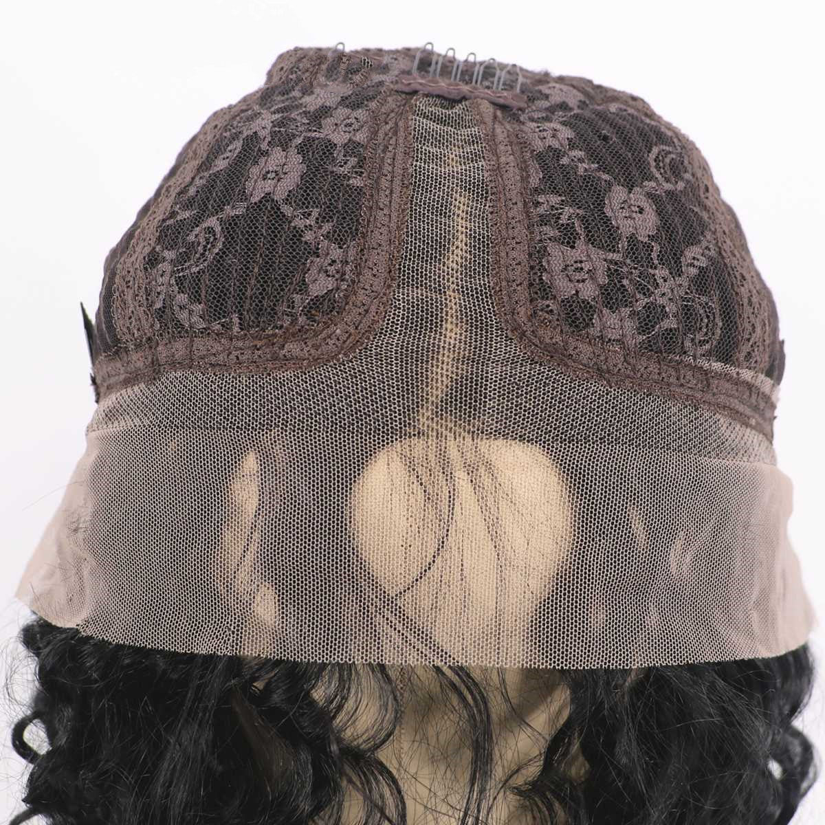 Black Lace Part Wig - Women's Natural Side-Part Hair — scale reference