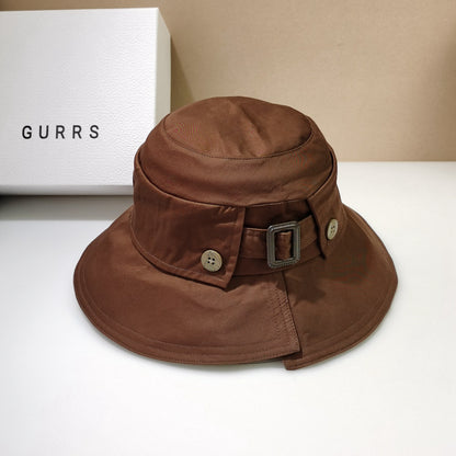 All Matching Japanese Style Streetwear Retro Sun Hat That Flatters The Face For Fall And Winter — back view