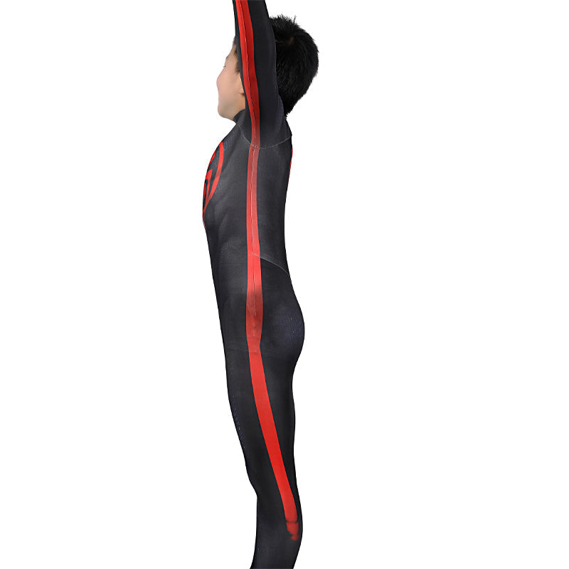 Spider-Man: Across The Spider-Verse Miles Morales Kids Jumpsuit Cosplay Costumes — side view