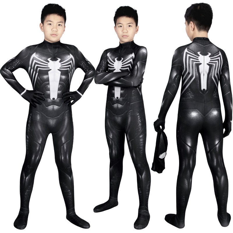 Spider-Man 2 Venom Black Suit Kids Cosplay Costume — side view