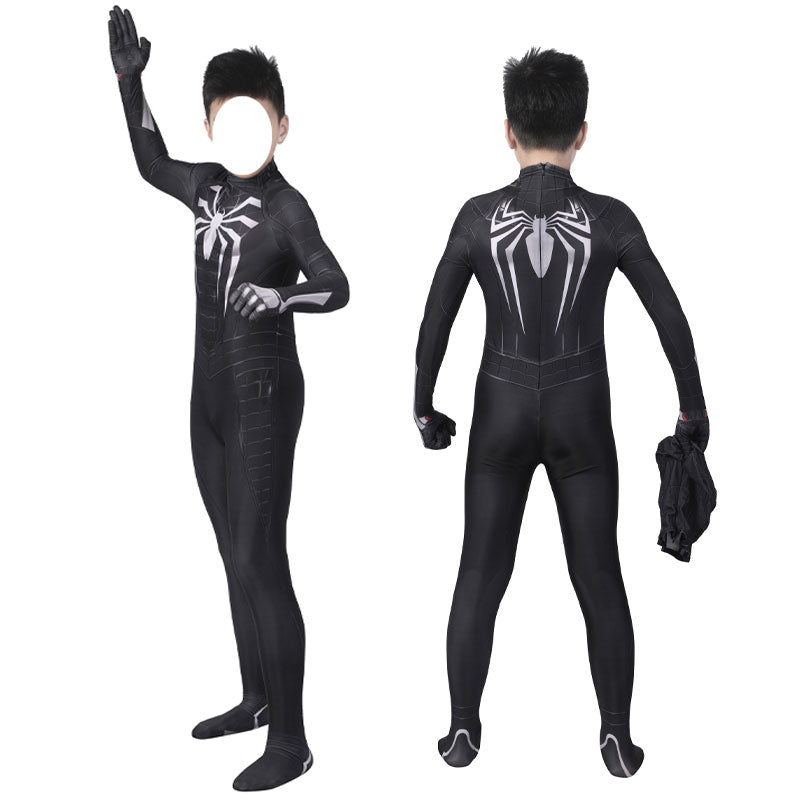 Spider-Man PS5 Miles Morales Symbiote Black Suit Kids Cosplay Costumes - Magic Stories