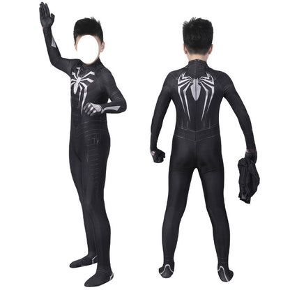 Spider-Man PS5 Miles Morales Symbiote Black Suit Kids Cosplay Costumes