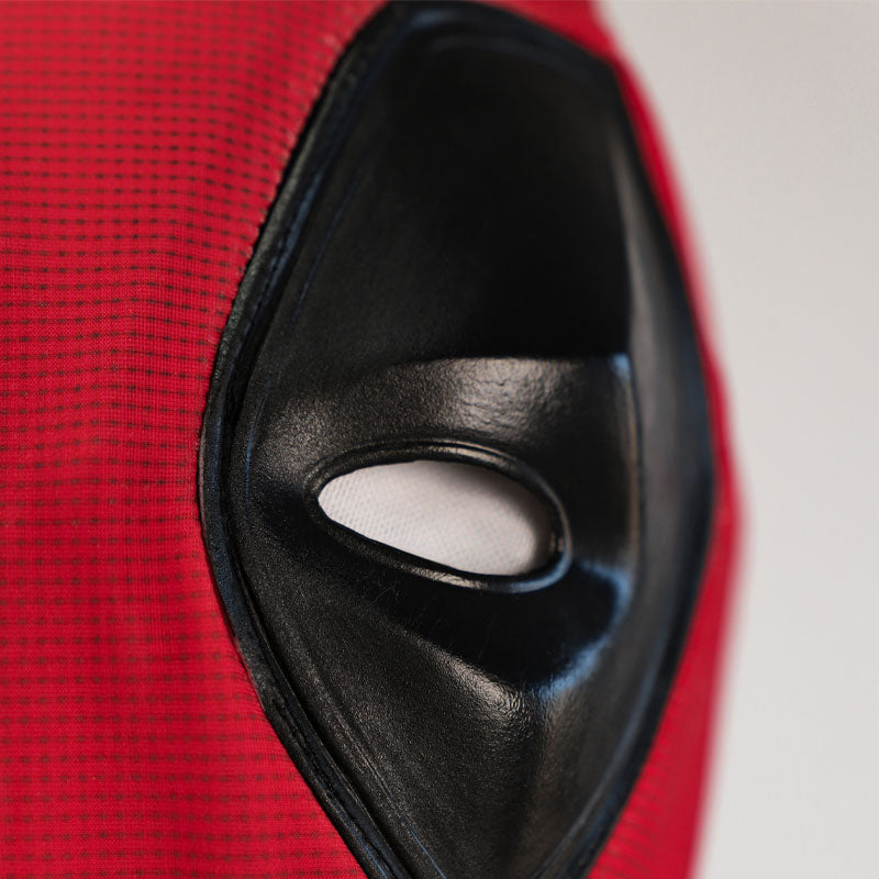 Deadpool 3 Wade Wilson Jumpsuit Cosplay Costume — Red & Black — detail