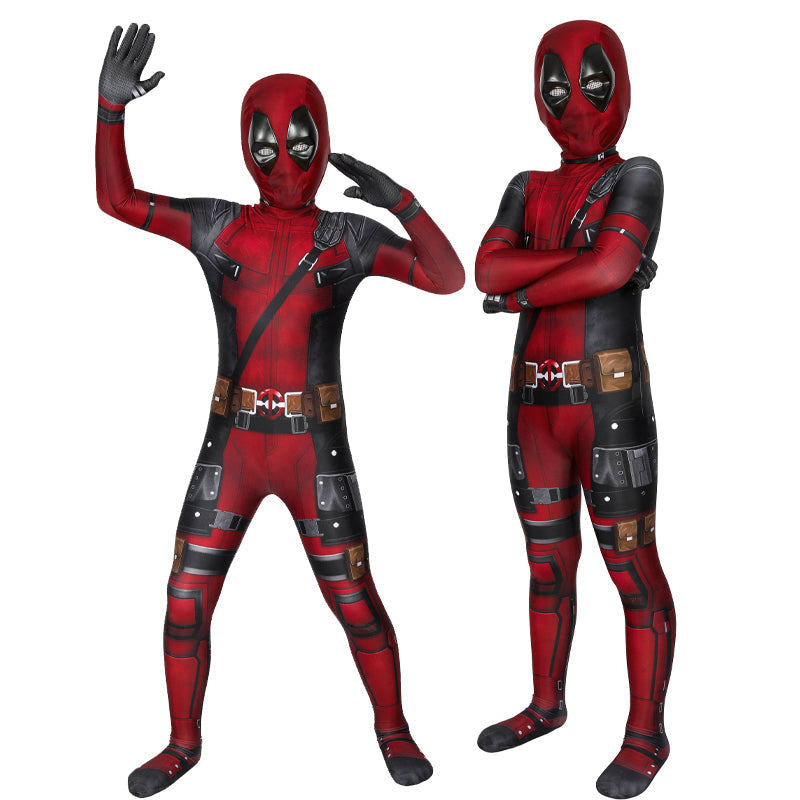 Deadpool Wade Wilson Kids Jumpsuit Cosplay Costume — side view