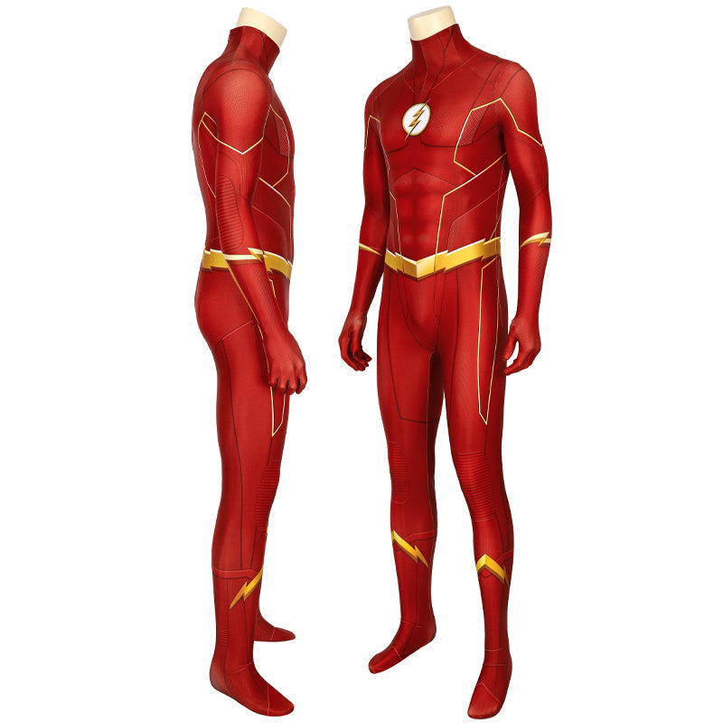 The Flash Barry Allen Jumpsuit Cosplay Costume — side view