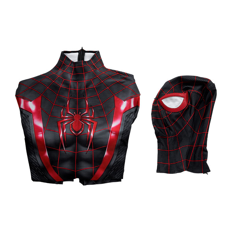 Spider-Man 2 PS5 Miles Morales Black Jumpsuit Cosplay — side view