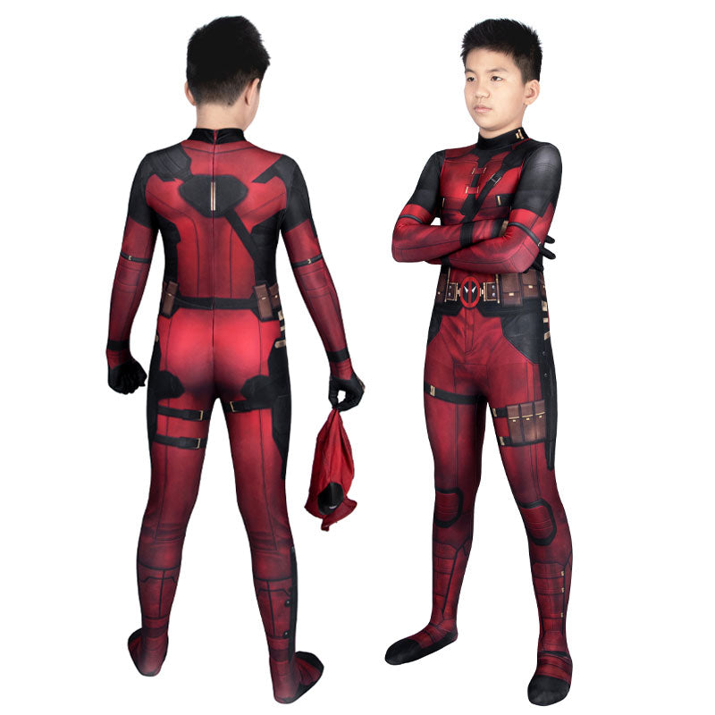 Deadpool 3 Wade Wilson Kids Jumpsuit Cosplay Costume — side view