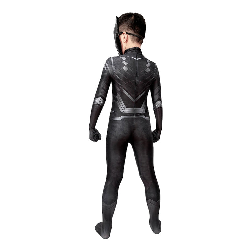 Black Panther Children Jumpsuit Cosplay Costume — detail