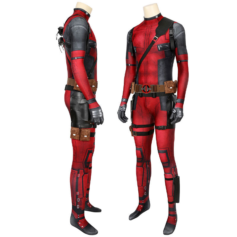 Deadpool 3 Wade Wilson Jumpsuit Cosplay Costume with Props — side view