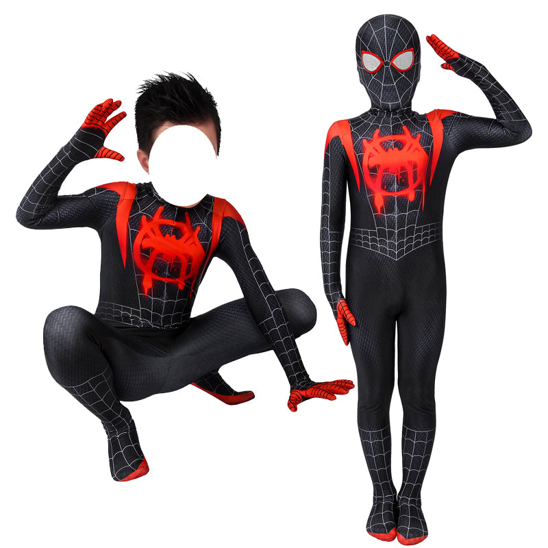 Spider-Verse Miles Morales Kids Jumpsuit Cosplay Costume — side view