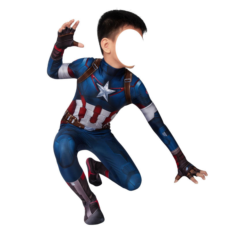 Avengers: Age of Ultron Captain America Kids Jumpsuit Cosplay Costumes — side view