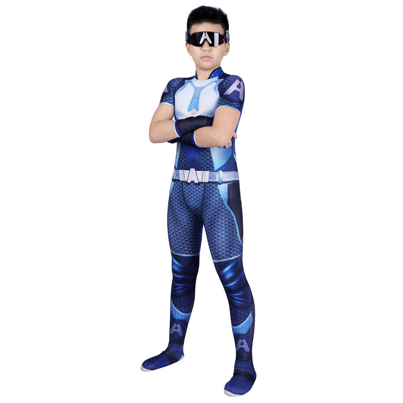 The Boys A-Train Kids Jumpsuit Cosplay Costume — side view