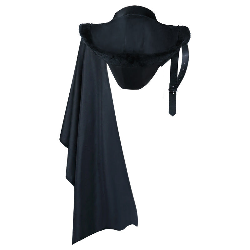 Halloween Party Demon Costume Retro Cape — back view