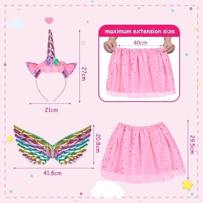 Costume Accessory Set With Headband, Wings, And Dress In Pink And Purple; Costume Accessories For Party And — packaging