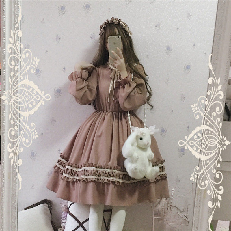 Gothic Vintage Lolita Dress Women Japanese Style Palace — detail