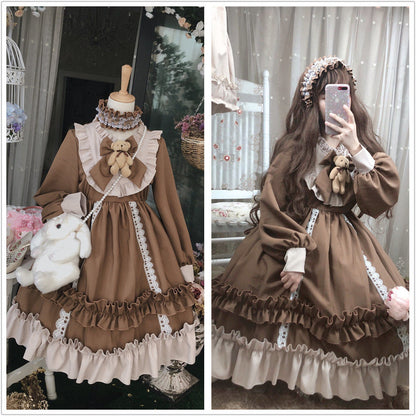 Lolita Lace Up Lolita Fairy Dress Spring And Autumn Skirt — side view