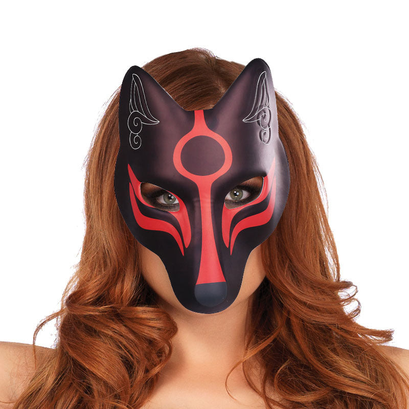 DIY Leather Fox Mask Halloween Prop — detail