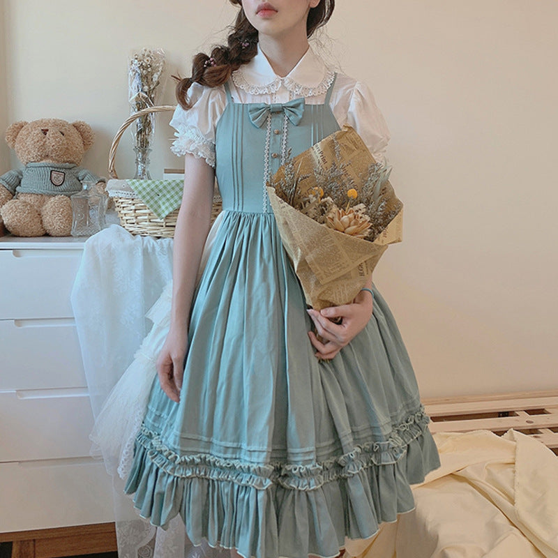 Lolita Girl Lolita Dress Summer Short Sleeve Jks Dress — back view