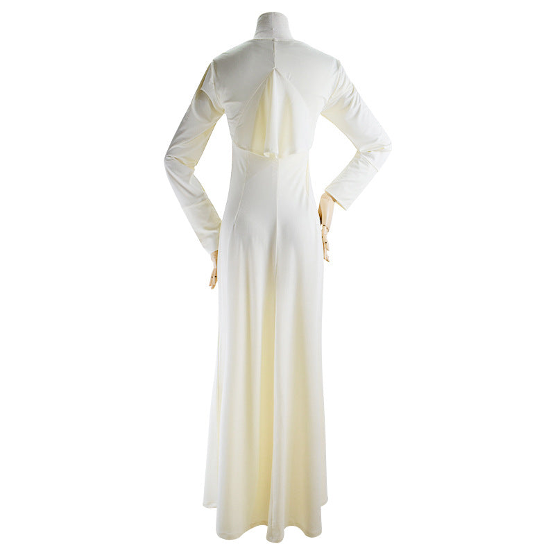Female White Vampire Dress Halloween Costume — back view