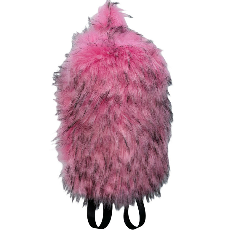 Fur Hot Girl Plush Backpack — scale reference