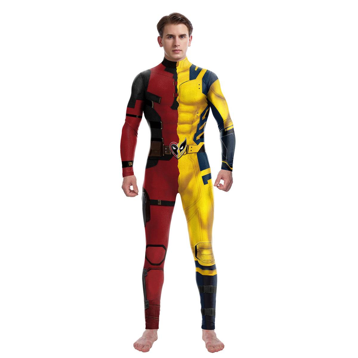 Foreign Trade Explosions Halloween Movie Cos Clothing Wolverine Costume Play Clothing Printed Jumpsuit — scale reference