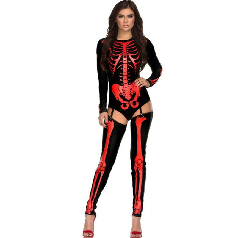 Halloween Cosplay Costume Skull Zombie Uniform — detail