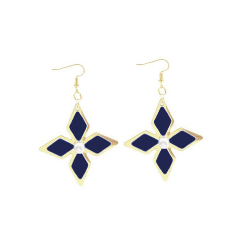 Genshin Impact Accessory 3-Piece — Luminous Glass Keychain, Keqing Enamel Earrings & Glow-in-the-Dark Necklace — back view