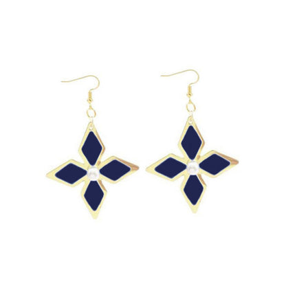 Genshin Impact Accessory 3-Piece — Luminous Glass Keychain, Keqing Enamel Earrings & Glow-in-the-Dark Necklace — back view