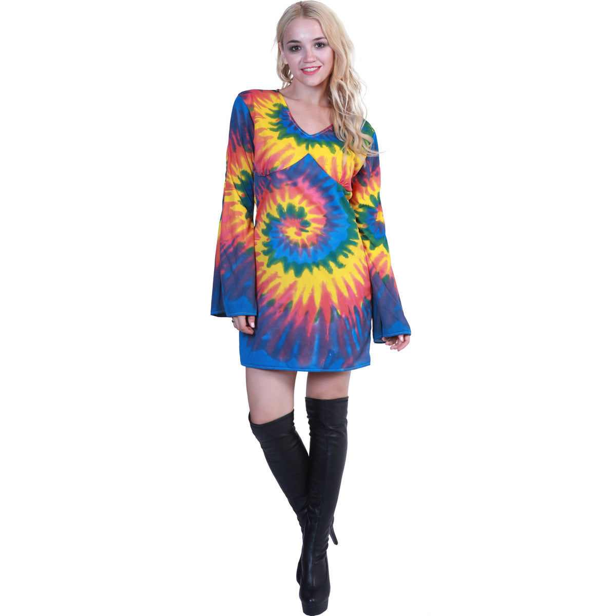 Halloween Cosplay Costume Lady Rendering Hippie Outfit — back view