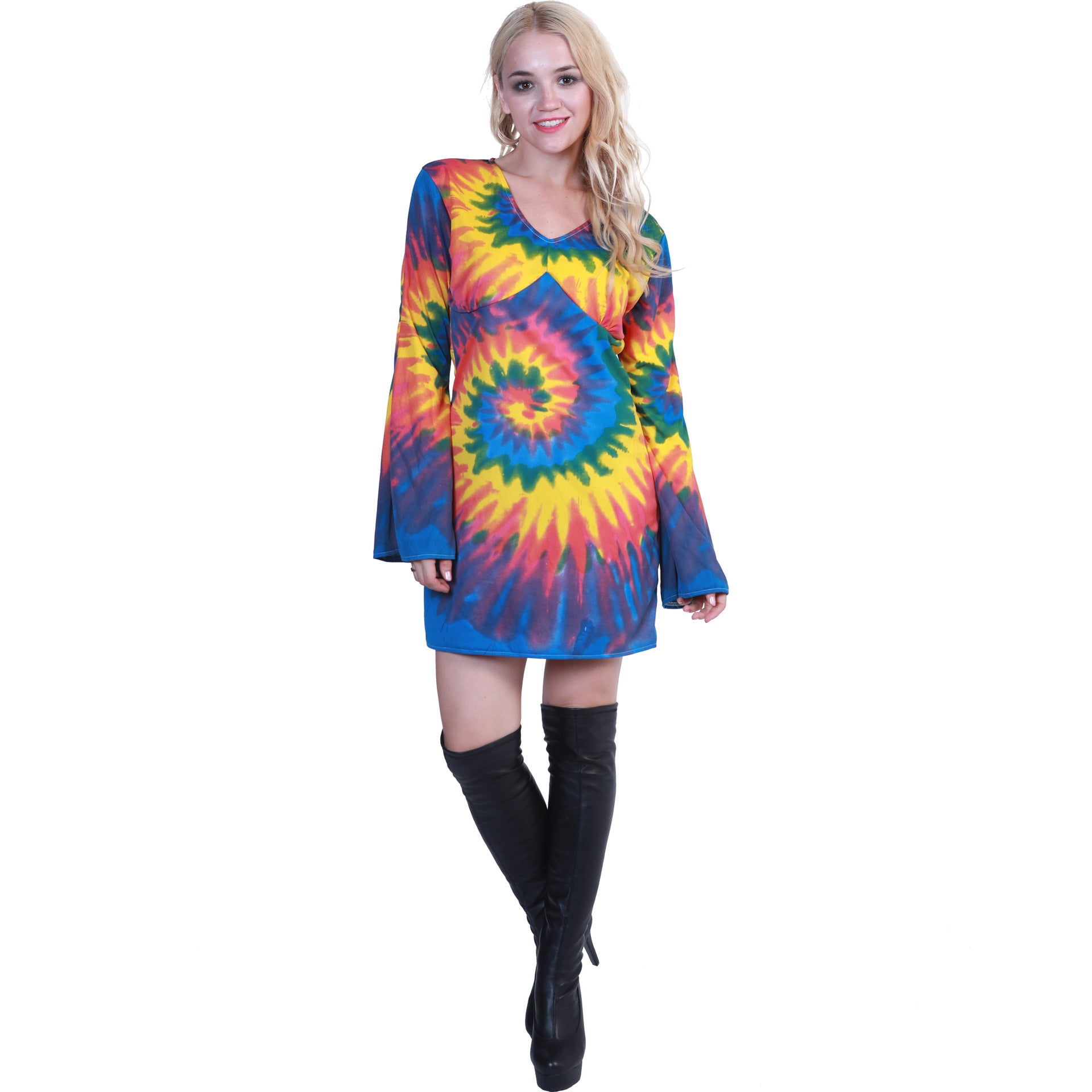 Halloween Cosplay Costume Lady Rendering Hippie Outfit — back view