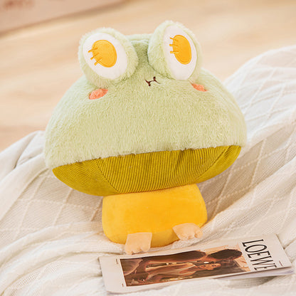 Mushroom Frog Plush Doll Pillow — back view