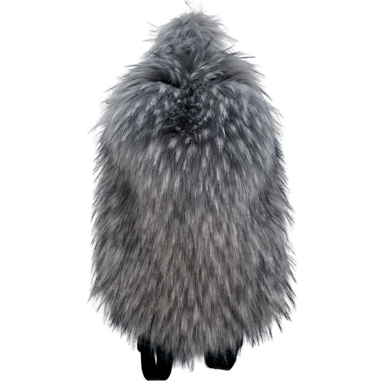 Fur Hot Girl Plush Backpack — detail
