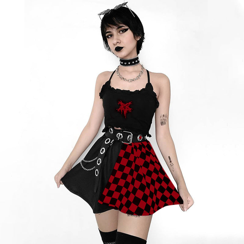Skirt Gothic Plaid A Line Mini Skirts | Magic Stories