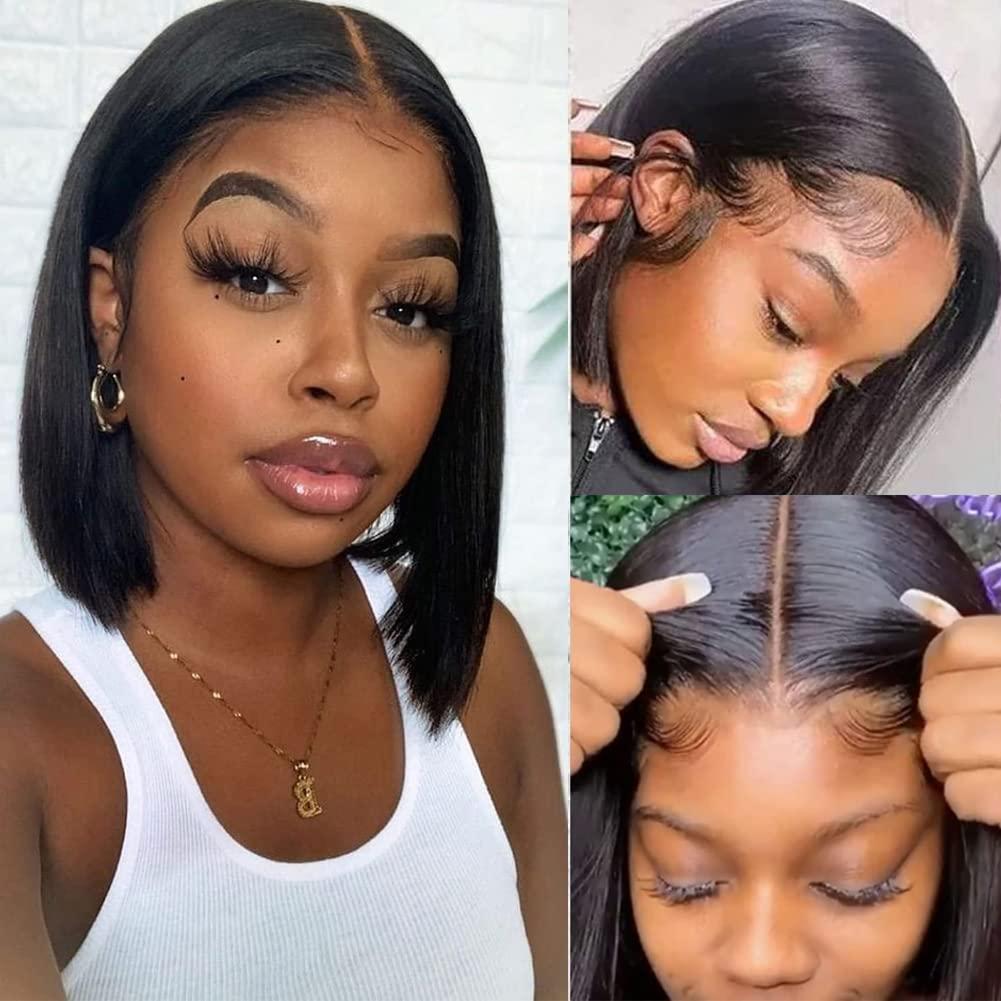 4X4 Bob Wig Short Hair Female Wig — back view