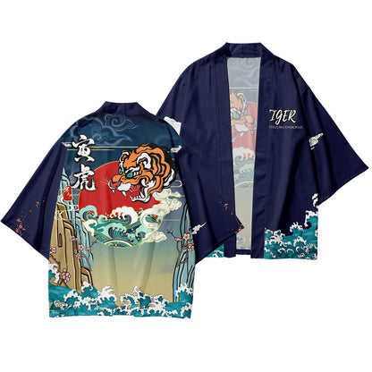 Tiger Print Cosplay Red Shirt Traditional Haori Kimono Women — packaging