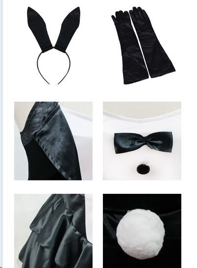 Rabbit Costume Magician Costume Halloween Game Uniform — back view