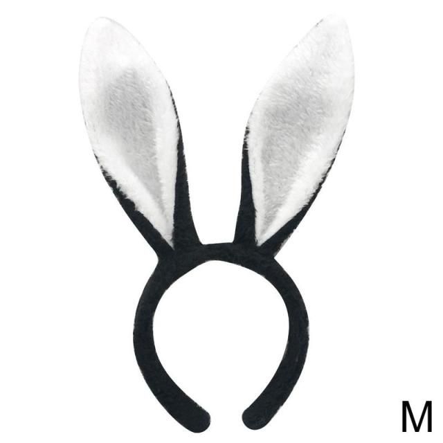 Plush Bunny Ears Headband Headdress — detail