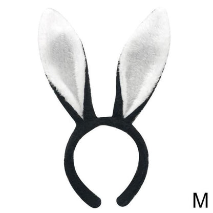 Plush Bunny Ears Headband Headdress — detail