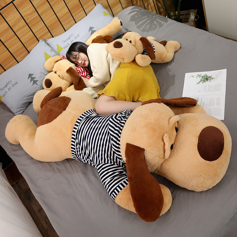 Plush toy dog — back view